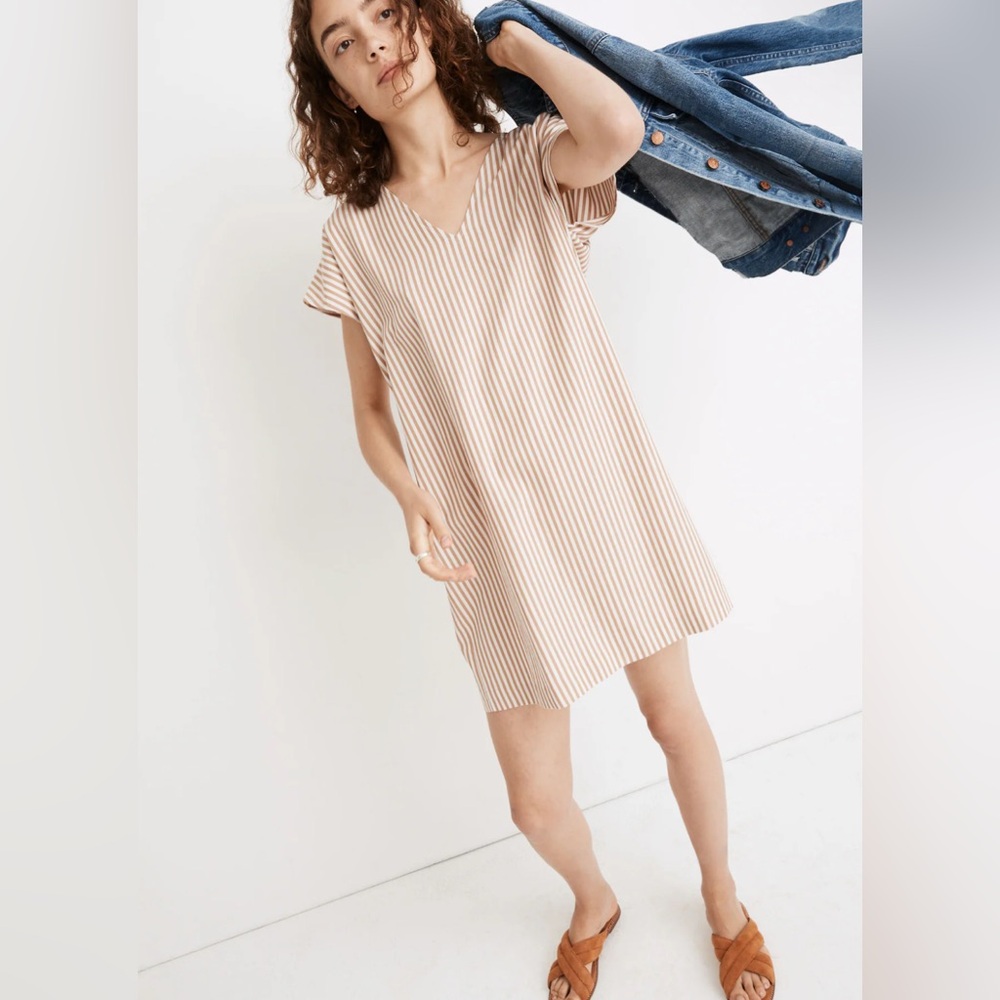 Madewell Button-Back Easy Dress Stripe | Size Medium